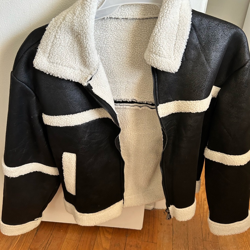 Black and White Bomber Jacket